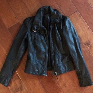 Gorgeous black AllSaints leather bomber jacket